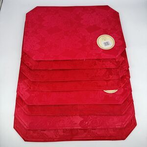 Better Home Red Damask Placemats Set of 8 18x12 Christmas Holiday Table Decor